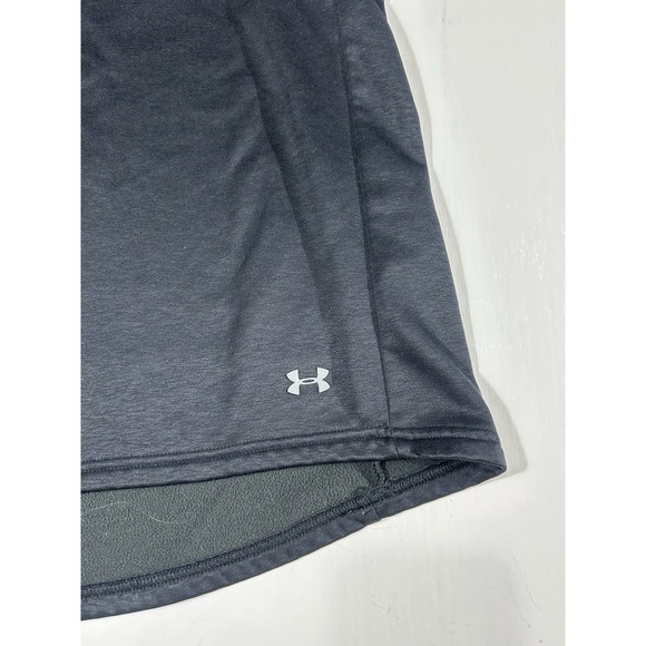 Under Armour Cold Gear Hooded 1/2 Zip Fleece Vest Womens Medium Black Loose - Picture 2 of 7
